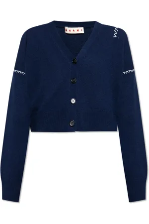 Marni Truien, Dames, Blauw, S, Wol, Kort Cardigan