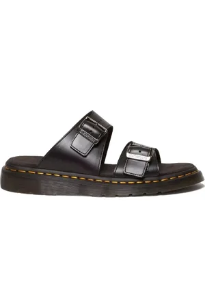 Dr. Martens Schoenen, Heren, Zwart, 44 EU, Leer, Josef Leren Sandalen met Gesp