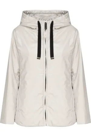 Max Mara Jassen, Dames, , XS, Polyester, Waterdichte Jas met Aangepaste Capuchon