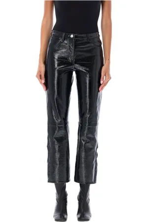 Courrèges Broeken, Dames, Zwart, M, Katoen, Reversed Vinyl Broek
