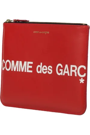 Comme des Garçons Accessoires, Dames, Rood, ONE Size, Leer, Monochromatische Clutch Portemonnee