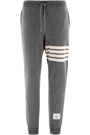 Thom Browne Broeken, Heren, Grijs, L, Katoen, 4-Bar Joggingbroek