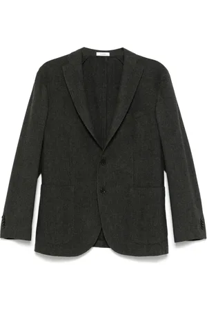 Boglioli Jassen, Heren, Groen, L, Wol, Luxe Wollen Kasjmier Jas