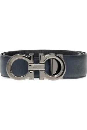 Salvatore Ferragamo Accessoires, Heren, Blauw, 105 CM, Leer, Omkeerbare Riem