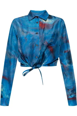 Marni Blouses & Shirts, Dames, Blauw, S, Zijden Blouse