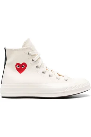 Comme des Garçons Schoenen, Dames, , 38 EU, Canvas Lace-Up Sneakers