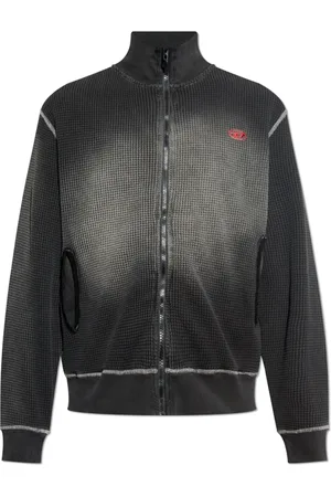 Diesel Sweatshirts & Hoodies, Heren, Grijs, M, Katoen, S-Wafy-Zip Sweatshirt
