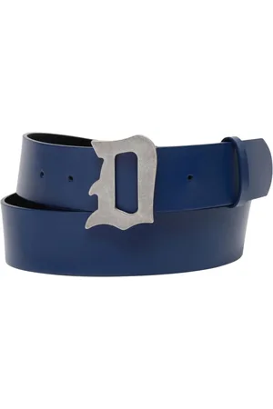 Dondup Accessoires, Heren, Blauw, 105 CM, Leer, Leren Riem
