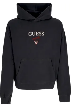 Guess Sweatshirts & Hoodies, Heren, Zwart, XL, Katoen, Logo Hoodie Lange Mouw
