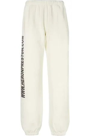 Heron Preston Broeken, Dames, Wit, M, Katoen, Logo Trainingsbroek