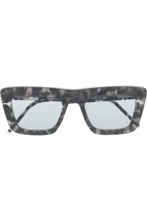 Thom Browne Accessoires, Dames, Grijs, ONE Size, Grijze Tortoise Zonnebril