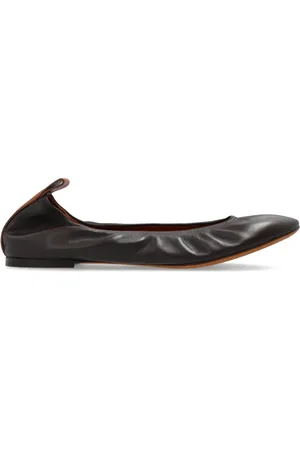 Lanvin Schoenen, Dames, Bruin, 36 EU, Leer, Leren ballerina`s