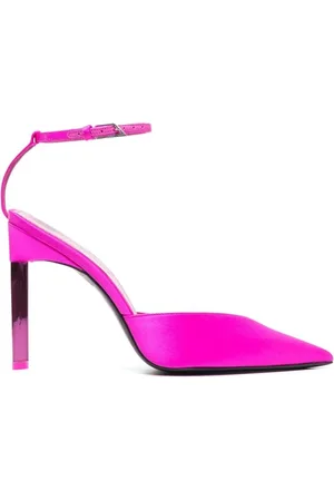 The Attico Schoenen, Dames, Roze, 38 EU, Leer, Fuchsia Sandal Pumps