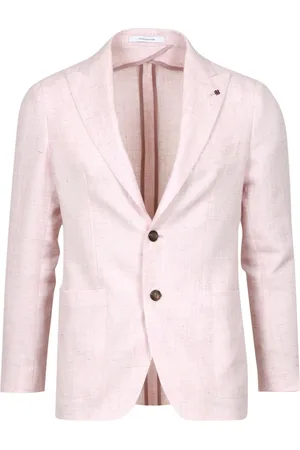 TAGLIATORE Jassen, Heren, Roze, M, Wol, Luxueuze Blazer van Linnen en Wolmix