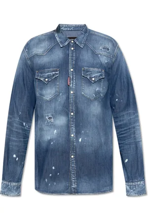 Dsquared2 Overhemden, Heren, Blauw, XL, Denim, Denim overhemd `Relax Dan`