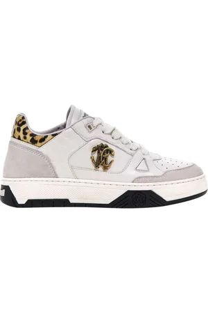 Roberto Cavalli Schoenen, Dames, Wit, 38 EU, Leer, Italiaanse lage sneakers in Bianco/Nero
