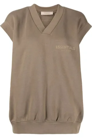 FEAR OF GOD Tops, Dames, Bruin, M, Katoen, Essentials V-hals Vest Top