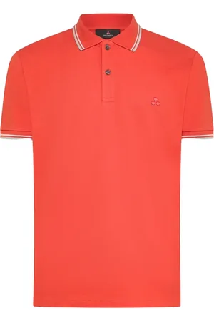 Peuterey Tops, Heren, Oranje, 2Xl, Katoen, Oranje Polo Shirt met Geborduurd Logo