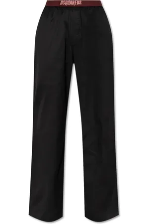 Dsquared2 Nachtkleding & Lounge, Dames, Zwart, L, Katoen, Pajama Broek met Logo
