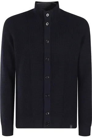 FAY Truien, Heren, Blauw, M, Wol, Stijlvol Gebreid Vest
