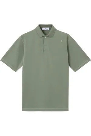 Stone Island Tops, Heren, Groen, M, Katoen, Groene Polo Shirt Stellina