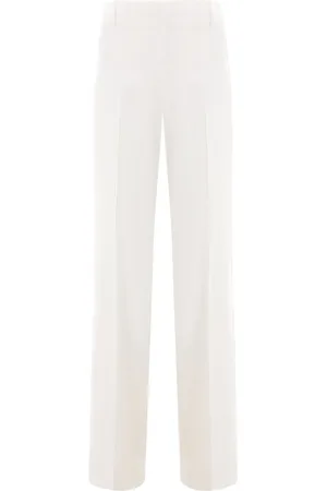 ERMANNO SCERVINO Broeken, Dames, Wit, XS, Zijzak Broek met Geperste Vouw