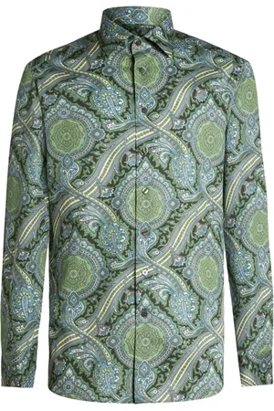 Etro Overhemden, Heren, Veelkleurig, M, Katoen, Casual Paisley Print Lange Mouw Shirt