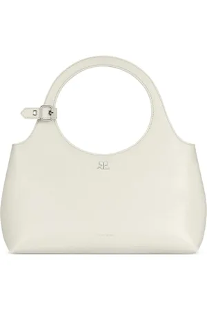 Courrèges Tassen, Dames, Wit, ONE Size, Leer, Day Top Handle Tas