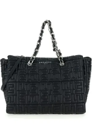 ERMANNO SCERVINO Tassen, Dames, Zwart, ONE Size, Leer, Double Handle Polly Bag