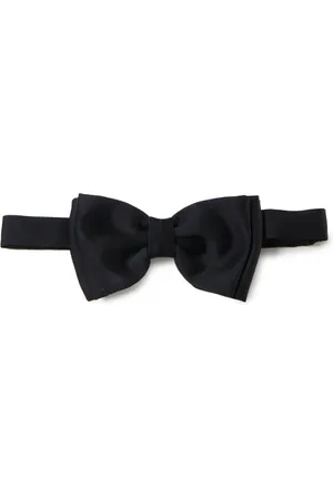 LARDINI Accessoires, Heren, Zwart, ONE Size, Satijn, Zwarte Zwarte Satijnen Vlinderdas