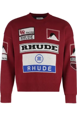 Rhude Truien, Heren, Rood, M, Wol, Merino Cashmere Ribgebreide Trui