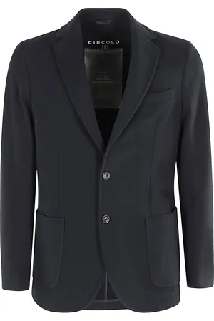 Circolo Jassen, Heren, Blauw, M, Kasjmier, Cashmere Jersey Jas
