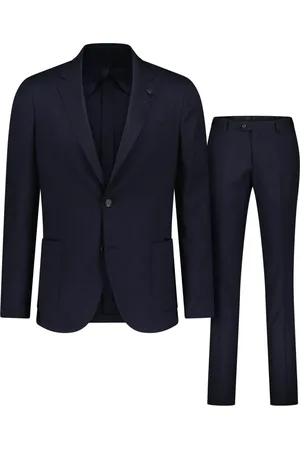 LARDINI Pakken, Heren, Blauw, L, Wol, Klassiek Wollen Blend Pak Jasje
