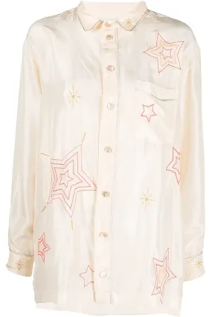 FORTE FORTE Blouses & Shirts, Dames, Wit, M, Satijn, Satijnen Zijden Blouse