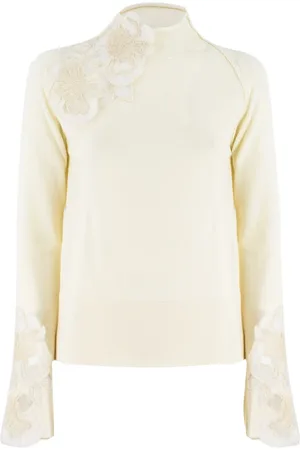 ERMANNO SCERVINO Truien, Dames, , M, Gebloemde kanten coltrui