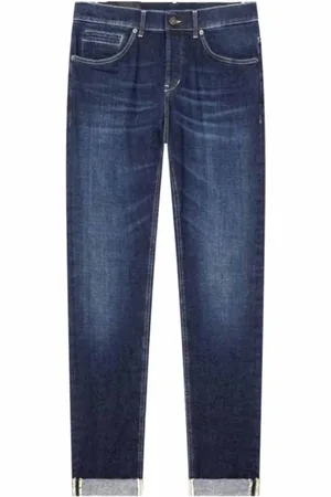 Dondup Jeans, Heren, Blauw, W30, Katoen, Skinny Fit Low Waist Dark Wash Jeans