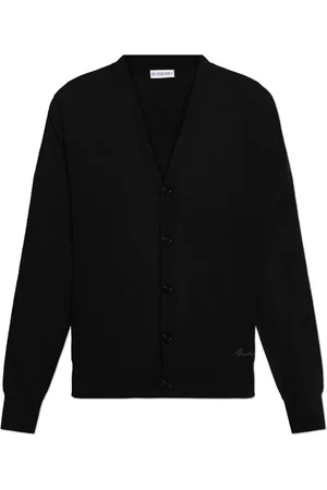 Burberry Truien, Heren, Zwart, S, Kasjmier, Cashmere Cardigan