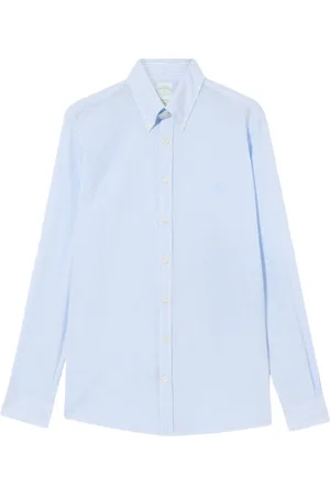 Brooks Brothers Overhemden, Heren, Blauw, M, Katoen, Slim Fit Gestreepte Seersucker Button Down Overhemd