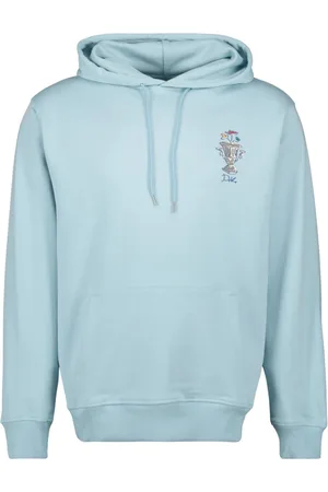 Drôle de Monsieur Sweatshirts & Hoodies, Heren, Blauw, XS, Katoen, Lichtblauwe Vase Hoodie