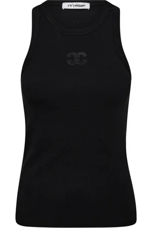 Co`Couture Tops, Dames, Zwart, XL, Katoen, Geborduurde Tanktop