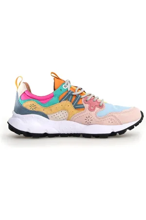 Flower Mountain Schoenen, Dames, Veelkleurig, 36 EU, Suède, Sneakers met Plateauzool en Kurken Voetbed