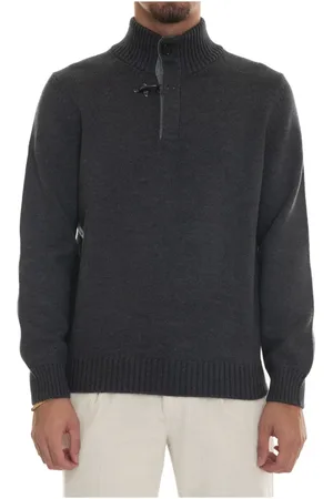 FAY Truien, Heren, Grijs, 4Xl, Turtleneck Trui