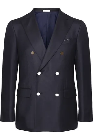 Boglioli Jassen, Heren, Zwart, S, Wol, Double-Breasted Jas