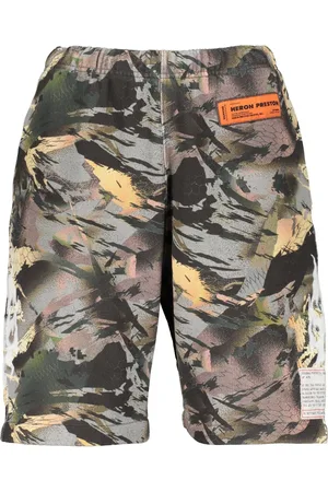 Heron Preston Korte broeken, Heren, Veelkleurig, M, Katoen, Fleece Shorts met Print