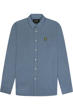 Lyle & Scott Overhemden, Heren, Blauw, S, Katoen, Chambray Overhemd