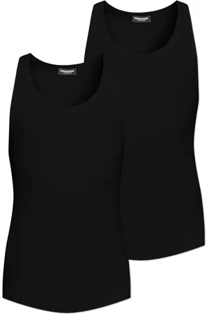 Dsquared2 Tops, Heren, Zwart, M, Katoen, Two-pack Mouwloze T-shirts