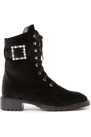 Stuart Weitzman Schoenen, Dames, Zwart, 39 1/2 EU, Suède, Pearl Buckle Mid-Calf Laarzen