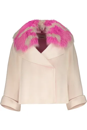 Fendi Jassen, Dames, , M, Cashmere Cape Coat met Vossenbont