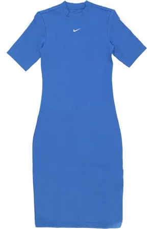 Nike Kleedjes, Dames, Blauw, L, Essential Midi Jurk Star