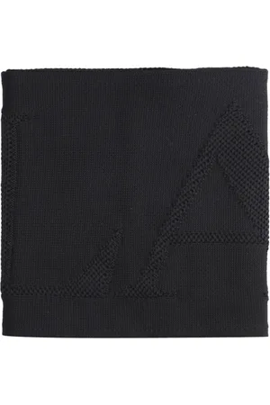 Lanvin Accessoires, Dames, Zwart, ONE Size, Wol, Geborduurde Logo Sjaal